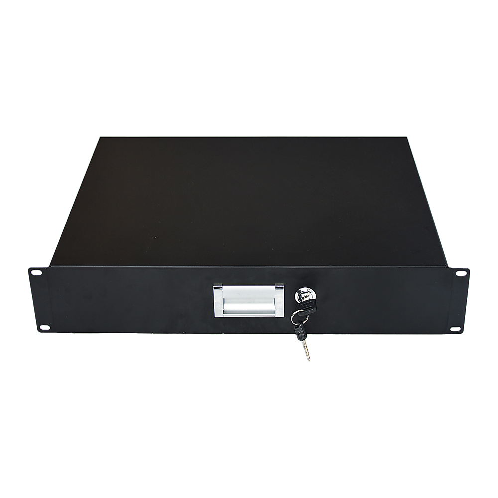 19" Rack Mount 2U Steel Plate DJ Drawer Equipment Cabinet Locking Lockable – product photo 5
