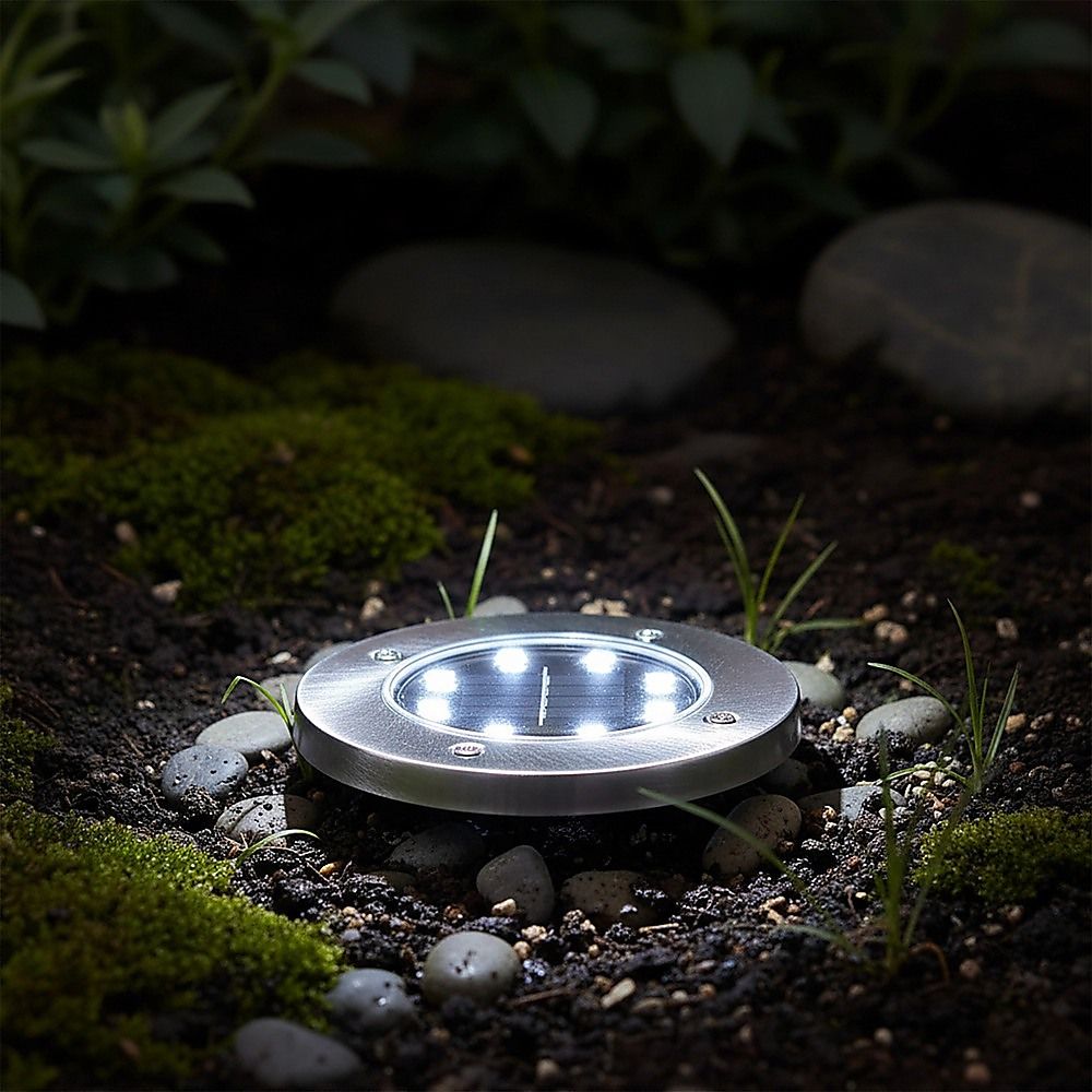 12-Pack Recessed Solar LED Outdoor Ground & Path Lights — product image 5 of 12