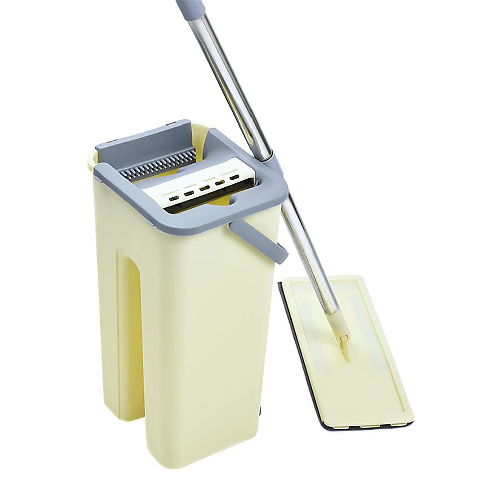 4x Microfiber Pads Flat Mop Bucket Kit 360 Rotating Self Wash Cleaning — product photo 3