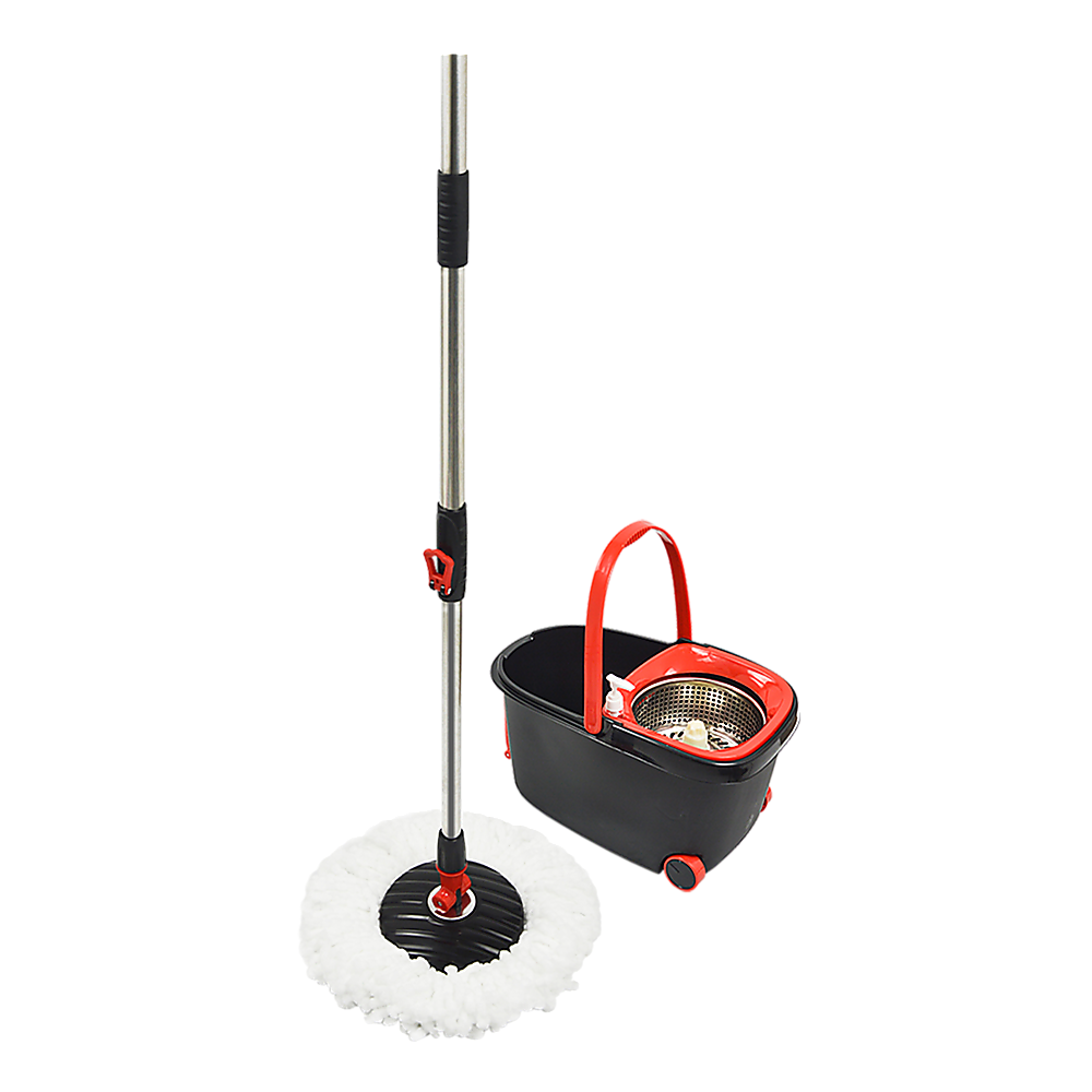 Spin Rotating Mop and Bucket Set with Wheels and 4 Microfibre Mop Heads — product photo 3