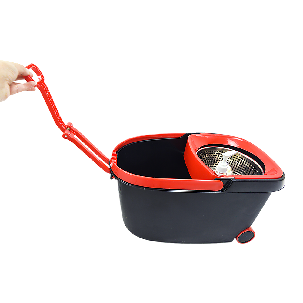 Spin Rotating Mop and Bucket Set with Wheels and 4 Microfibre Mop Heads — product photo 4