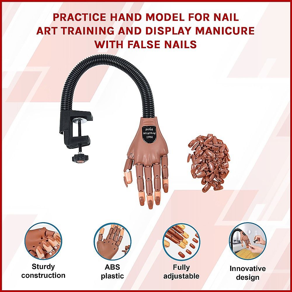 Manicure Practice Hand with False Nails for Nail Art Training
