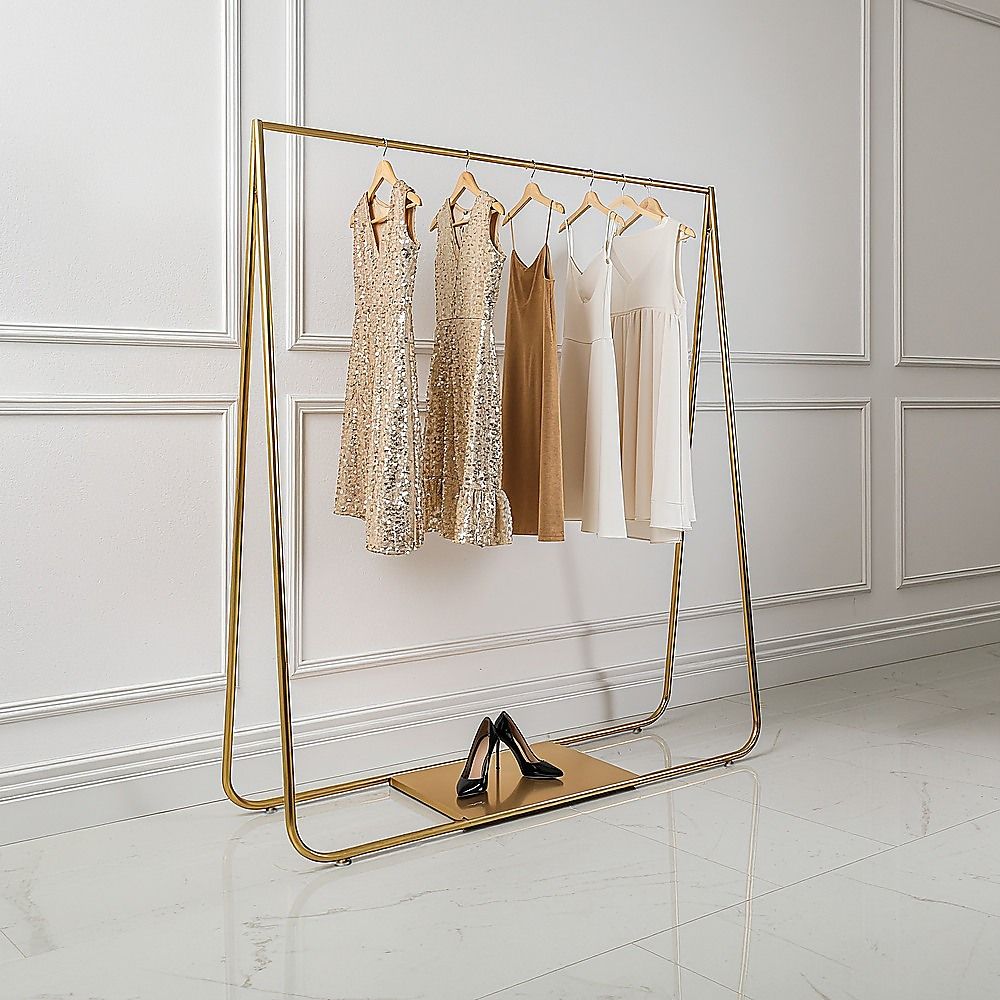 Gold Clothing Retail Shop Commercial Garment Display Rack — product photo 2