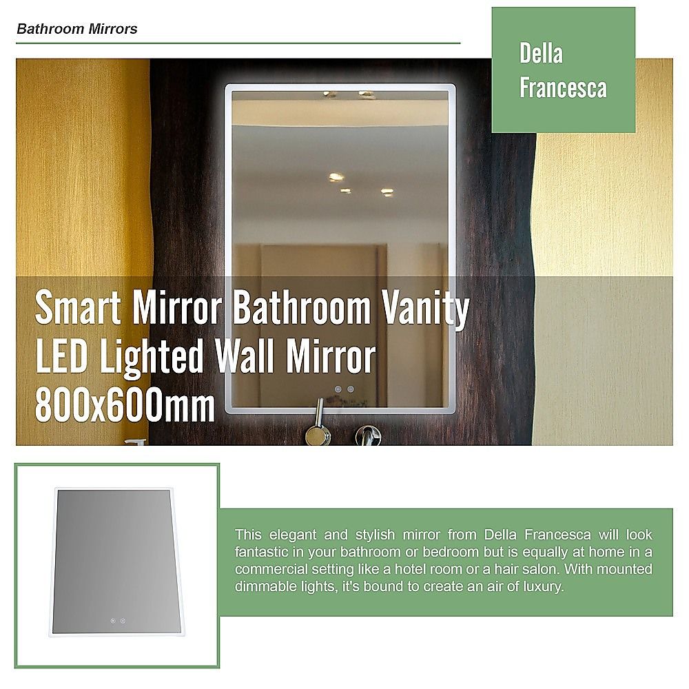 Della Francesca LED Anti-Fog Bathroom Vanity Mirror – 80 × 60 cm — product image 9 of 12