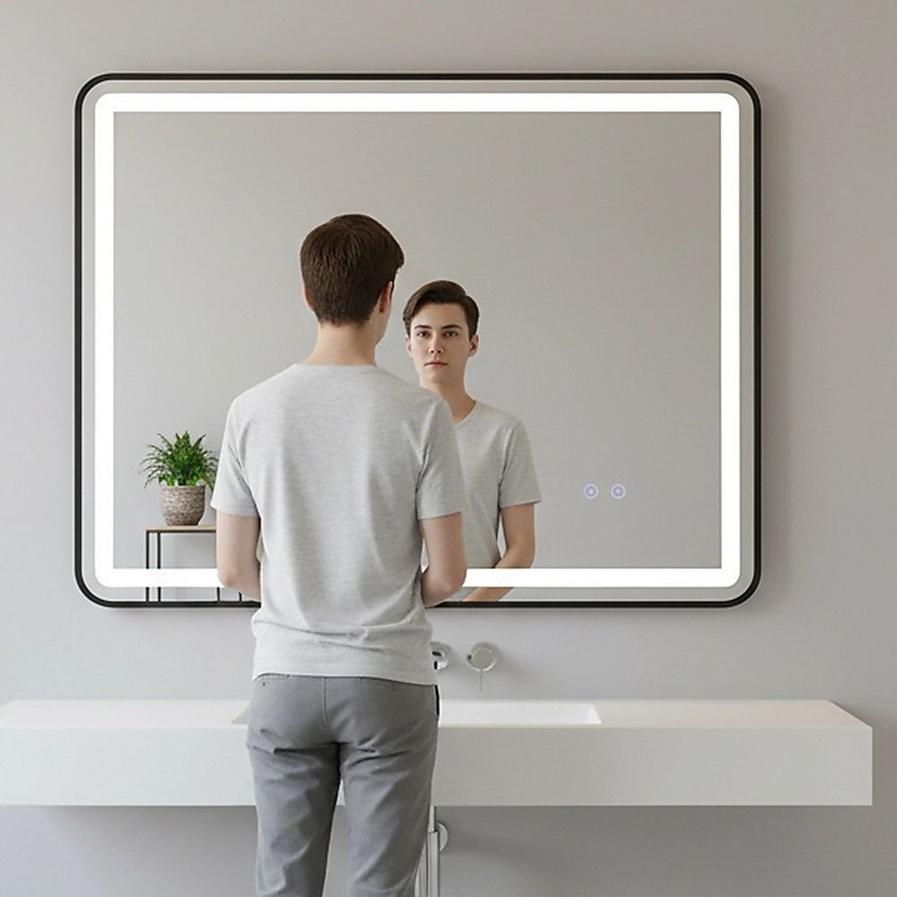 Rectangular Anti-Fog LED Bathroom Mirror – 90 × 70 cm — product image 5 of 12