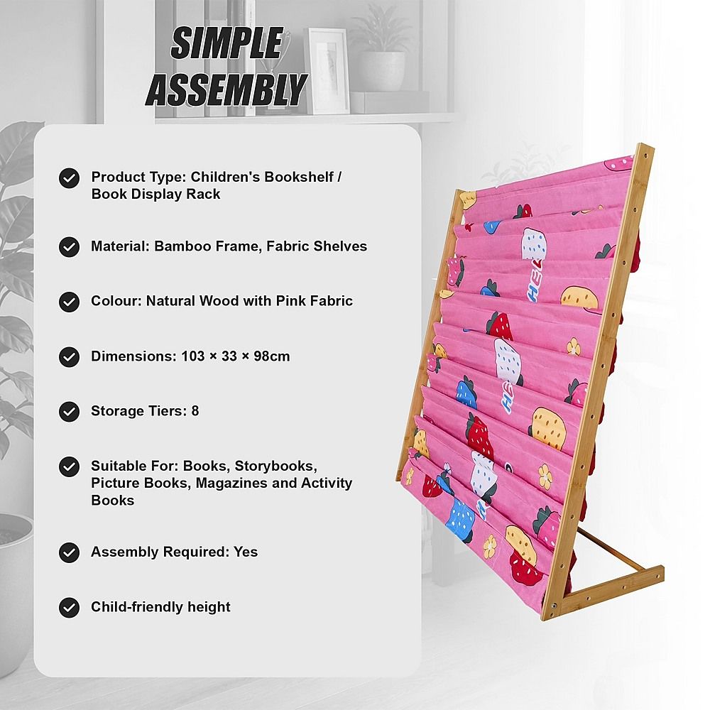 Kids Bookshelf Book Display Organiser 8 Tier Children's Bookcase Magazine Rack Storage Shelf — product image 4