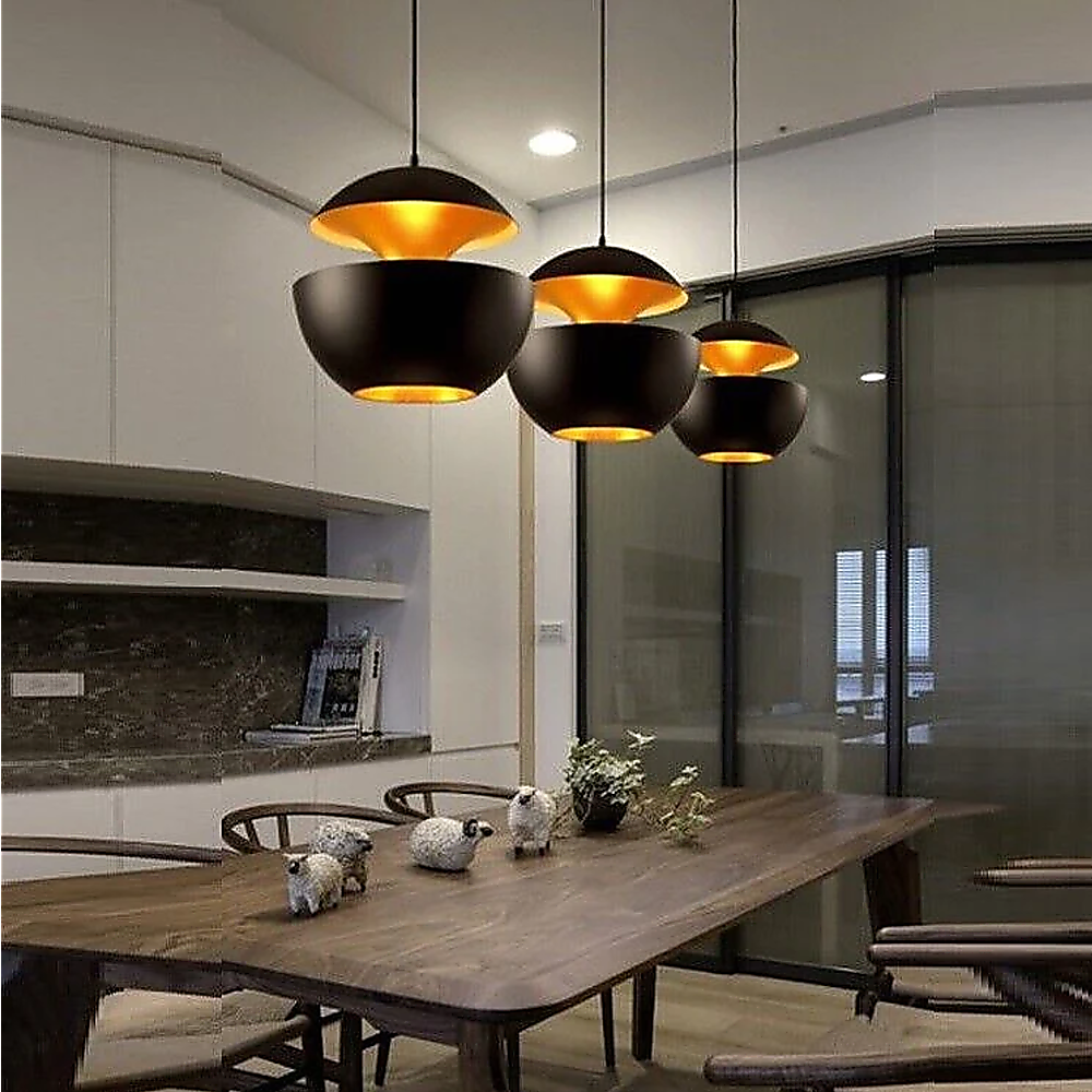 Modern Black & Gold Pendant Ceiling Light – 25 cm — product image 1 of 5