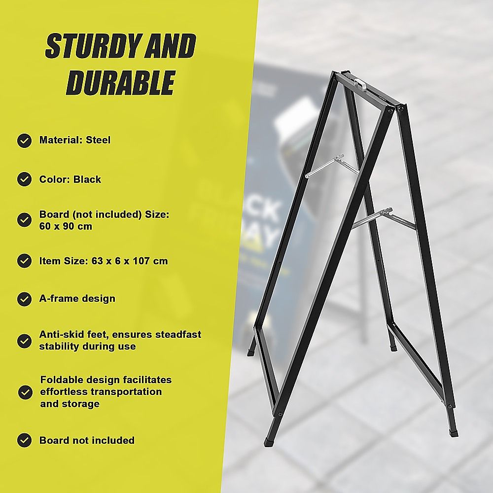 60x90cm A Frame Sign Portable Steel Sandwich Board Stand — product photo 5