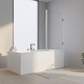 70 cm Frameless Swing Bath Screen – Chrome Hardware & Brass Hinge — product image 1 of 9