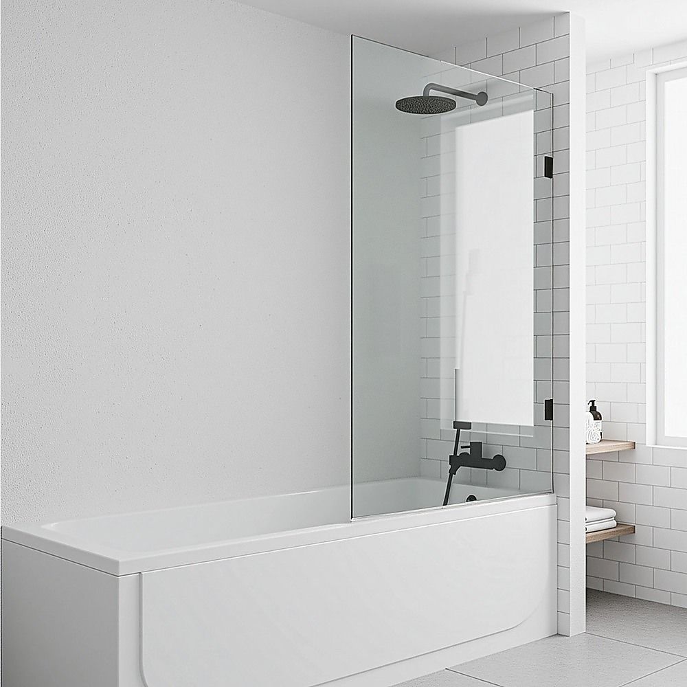70 cm Frameless Swing Bath Screen – Chrome Hardware & Brass Hinge — product image 3 of 9