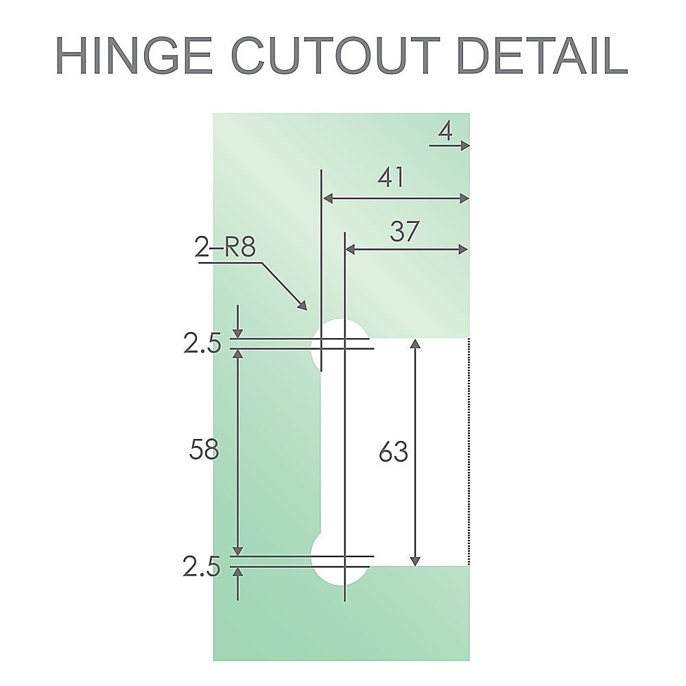 70 cm Frameless Swing Bath Screen – Chrome Hardware & Brass Hinge — product image 9 of 9