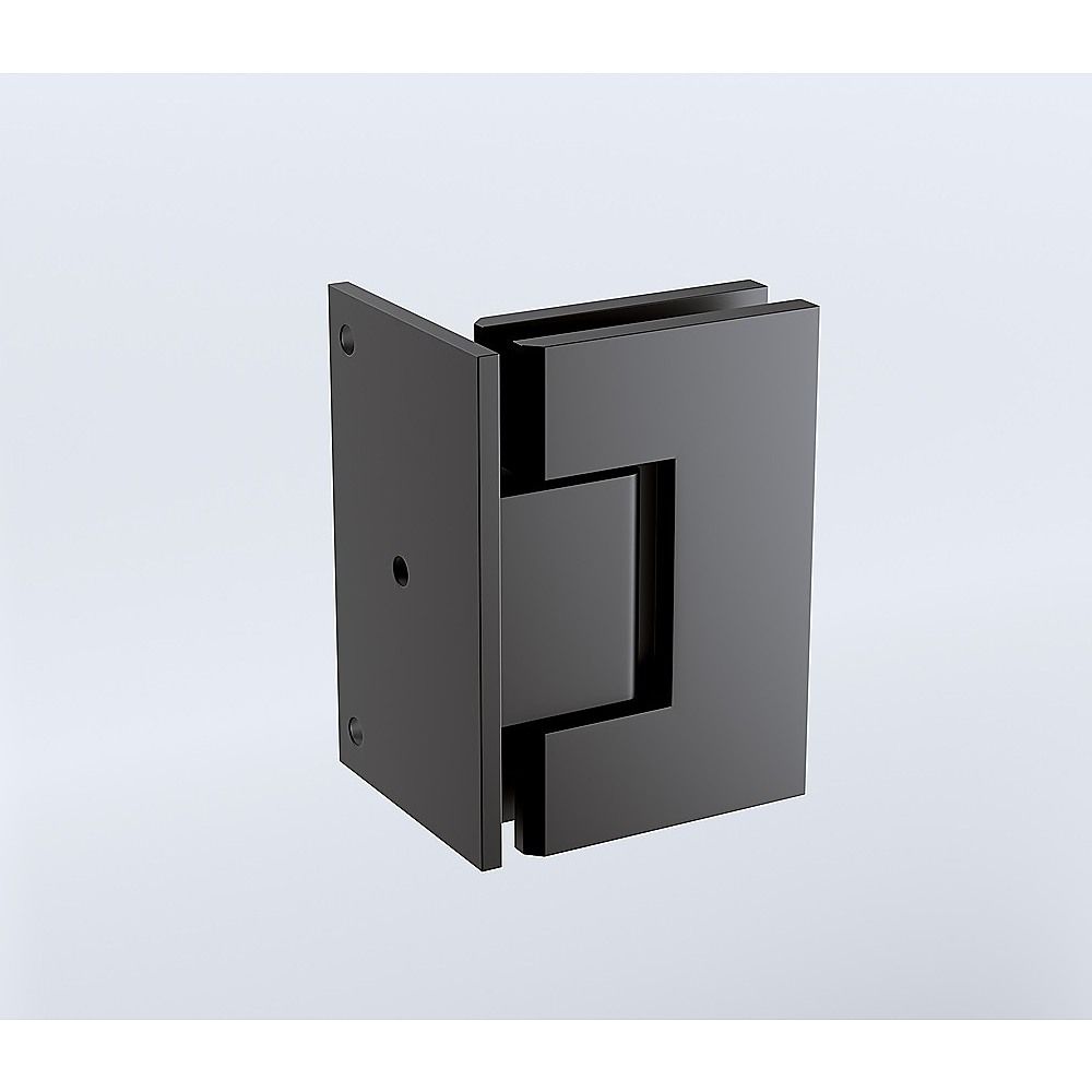 70cm Frameless Swing Bath Screen – Black Hardware with Brass hinge for Modern Bathrooms — product image 5 of 9