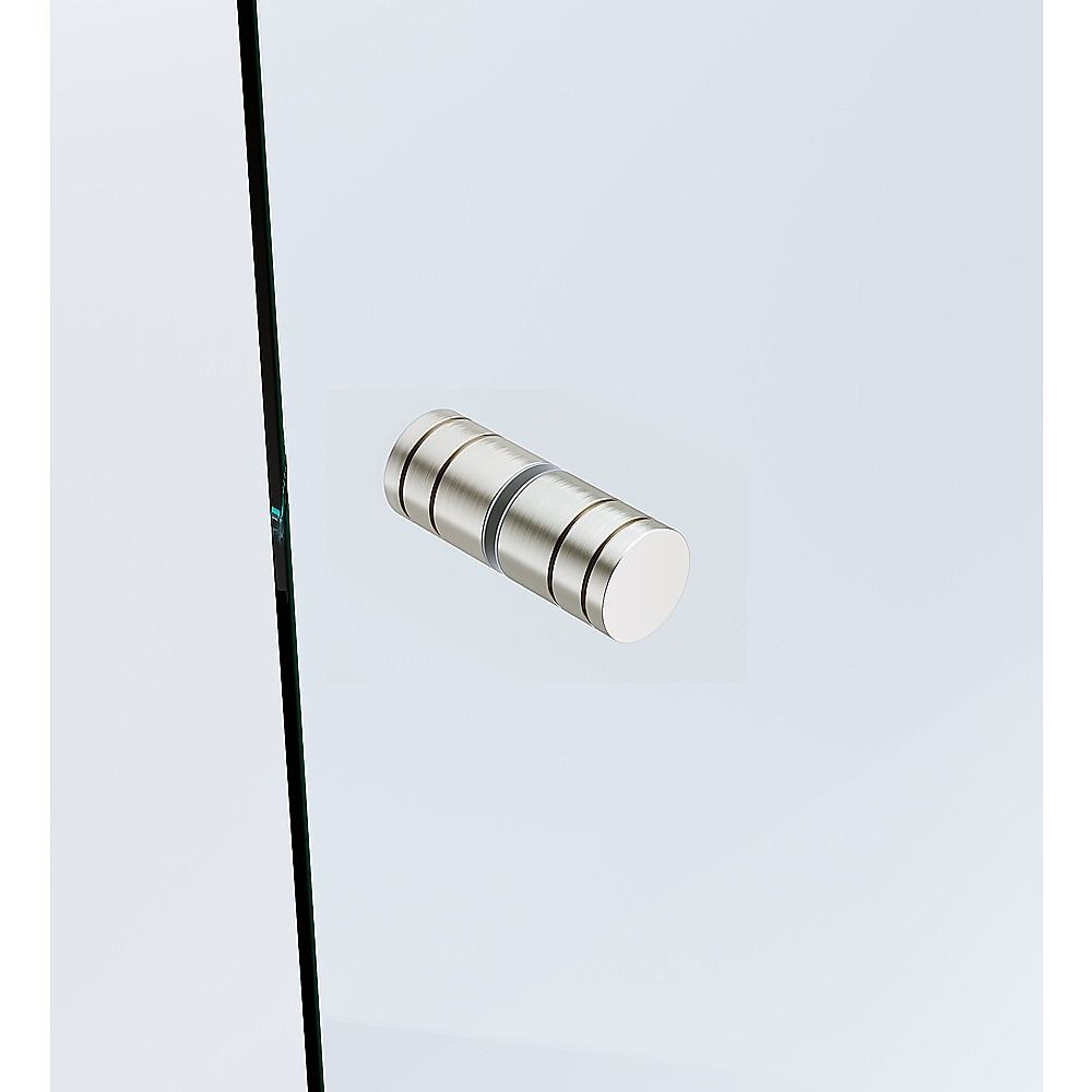 Frameless Nickel Wall-to-Wall Shower Screen with U-Brackets, Stainless Steel Hinges & Round Knob — product image 14 of 15