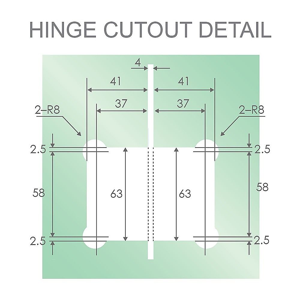 100 cm Frameless Wall-to-Wall Shower Screen with Nickel U-Brackets and Floor U-Bracket, Brass Hinges & Square Knob Handle — product image 12 of 15