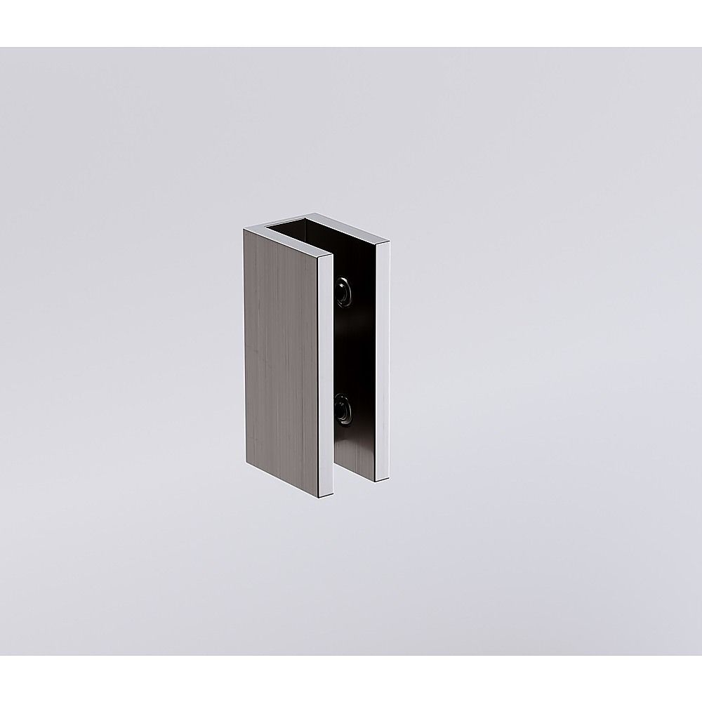 Frameless Gunmetal Wall-to-Wall Shower Screen with Wall & Floor U-Brackets & Brass Hinges – 100 cm, Square Knob Handle — product image 5 of 15