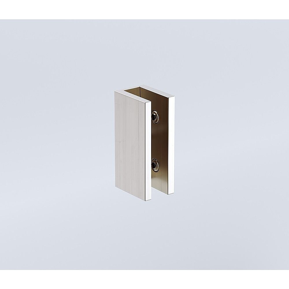 110cm Frameless Wall-to-Wall Shower Screen with Nickel U-Brackets , Brass Hinges & Round Knob Handle — product image 5 of 15