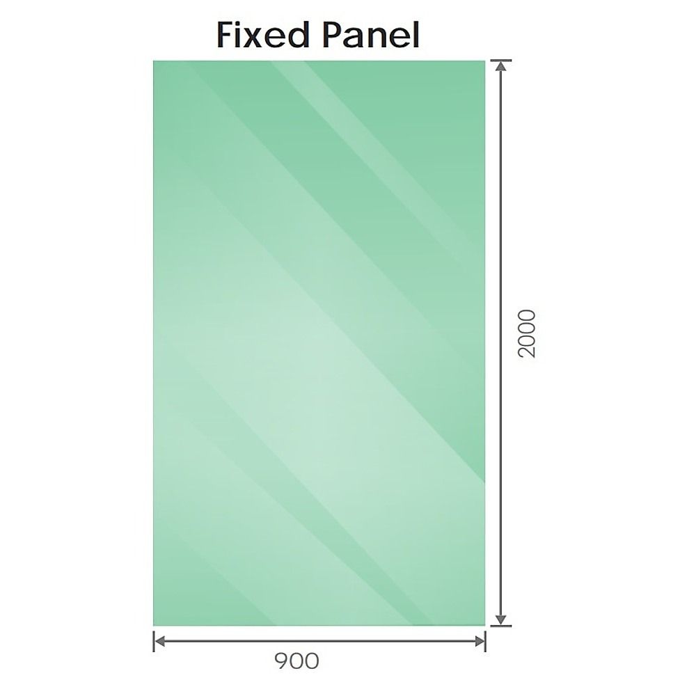 110x90cm Corner Frameless Shower Screen with Gunmetal F-Brackets and SS Hinges, Square Knob Handle — product image 6 of 15
