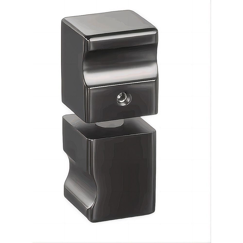 110x90cm Corner Frameless Shower Screen with Gunmetal F-Brackets and SS Hinges, Square Knob Handle — product image 15 of 15