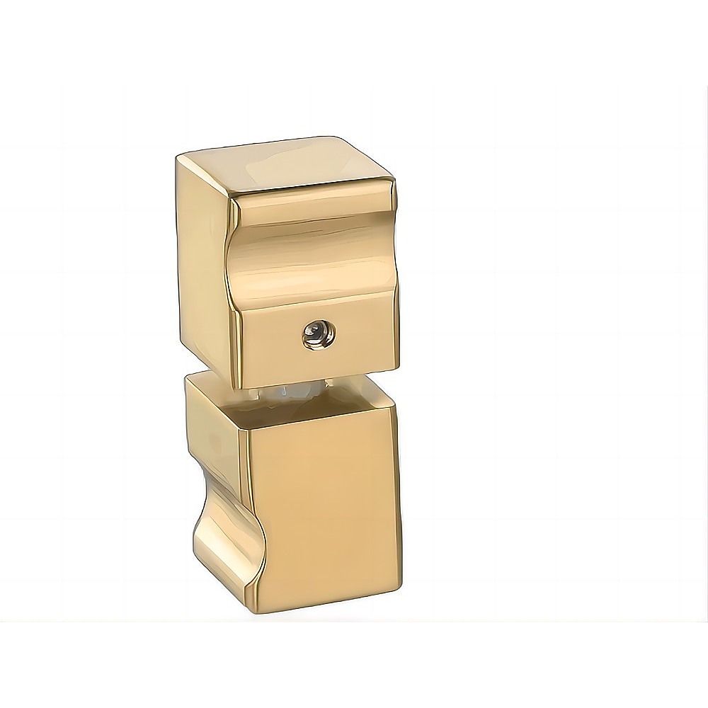 120 × 120 cm Corner Frameless Shower Screen with Gold F-Brackets and Stainless Steel Hinges, Square Knob Handle — product image 15 of 15
