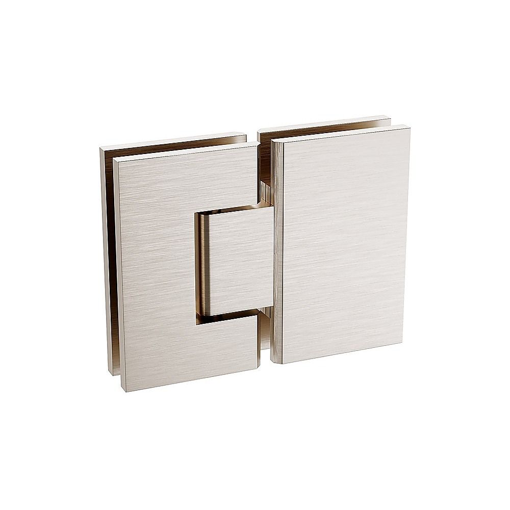 Frameless Nickel Corner Hinged Shower Screen with Wall & Floor U-Brackets & Stainless Steel Hinges – 90 × 80 cm, Round Knob Handle — product image 11 of 15