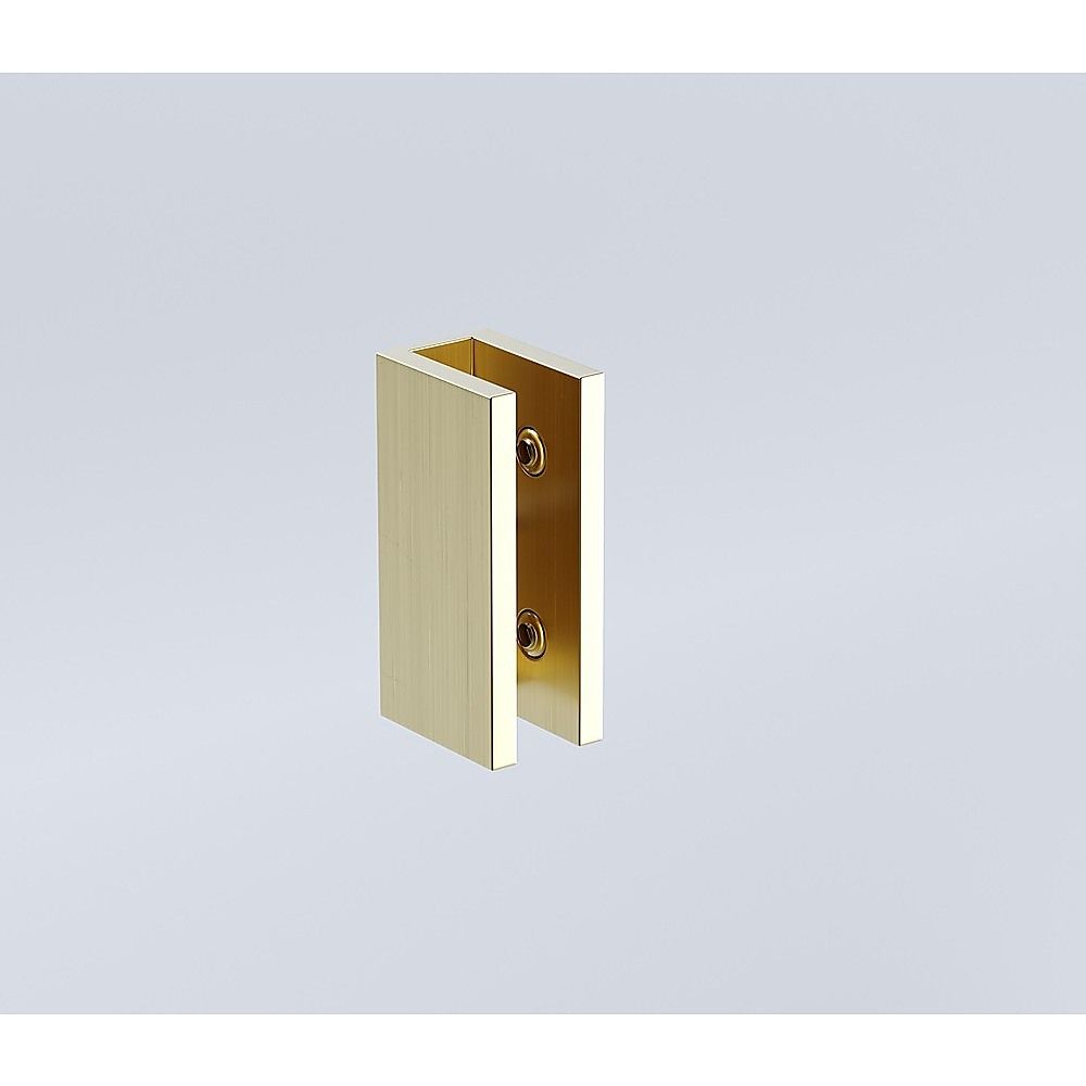 Frameless Gold Corner Hinged Shower Screen with Wall & Floor U-Brackets & Brass Hinges – 100 × 100 cm, Square Double-Pull Handle — product image 7 of 15
