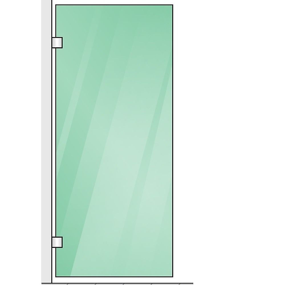 110x90cm Corner Frameless Shower Screen with Gold U-Brackets and Brass Hinges, Square Double Pull Handle — product image 4 of 15