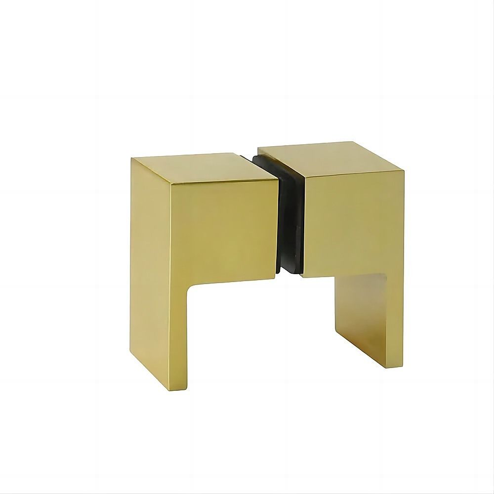 Frameless Gold Corner Hinged Shower Screen with F-Brackets & Brass Hinges – 120 × 100 cm, Square Double-Pull Handle — product image 15 of 15