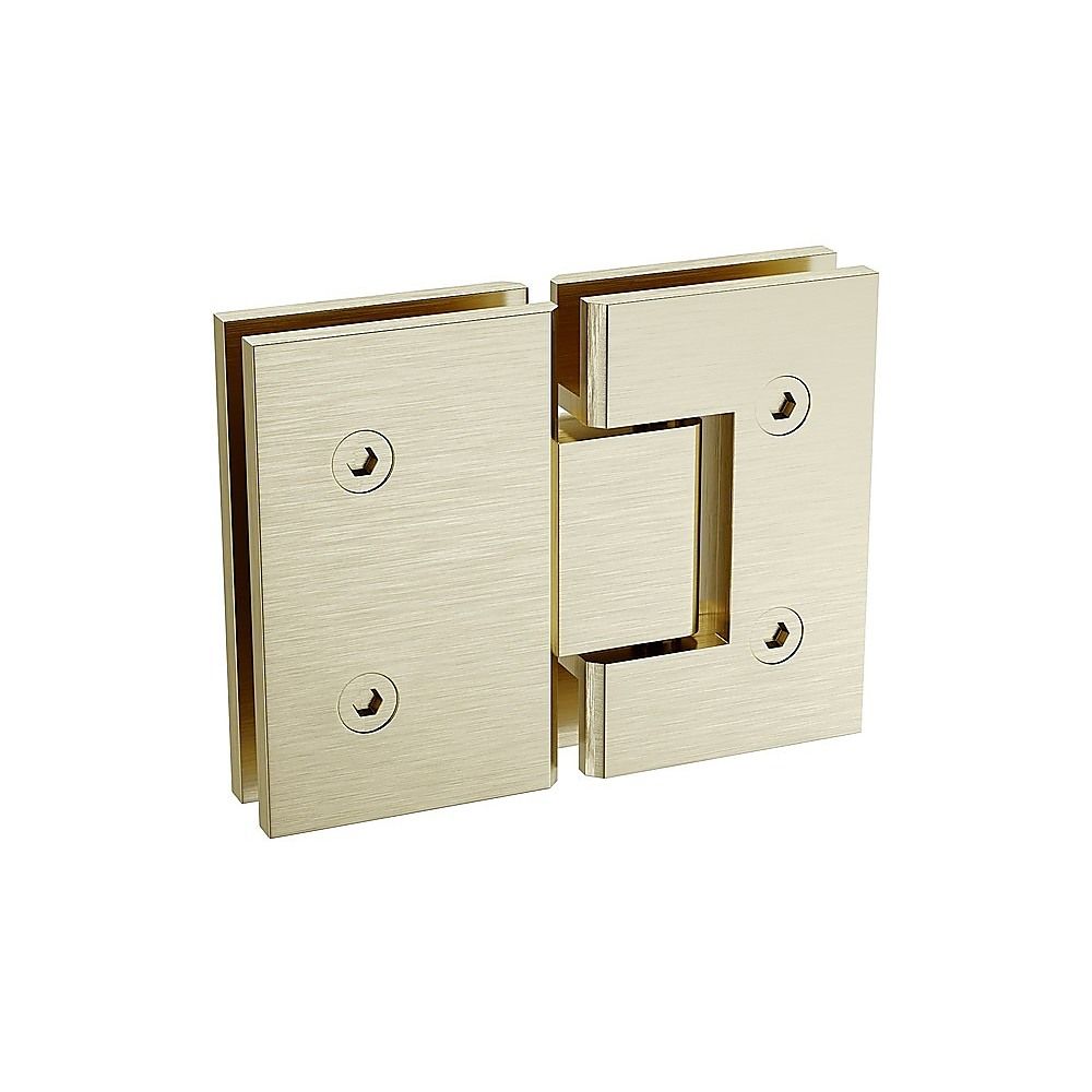 110x90cm Gold Corner Frameless Shower Screen with Wall Channel Brackets, Stainless Steel Hinges & Square Double Pull Handle — product image 11 of 15