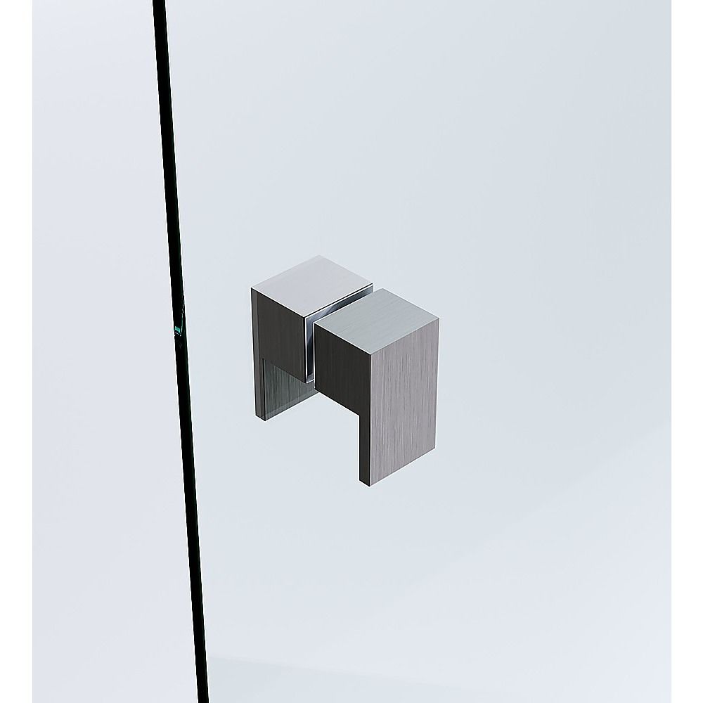 Frameless Gunmetal Corner Hinged Shower Screen with Wall Channel & Stainless Steel Hinges – 110 × 100 cm, Square Double-Pull Handle — product image 15 of 15