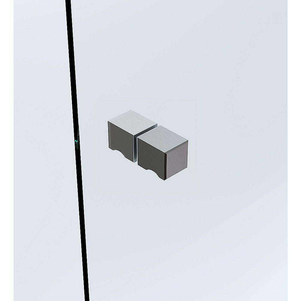 120x70cm Corner Frameless Shower Screen – Gunmetal Wall Channel with Brass Hinges & Square Knob Handle — product image 15 of 15
