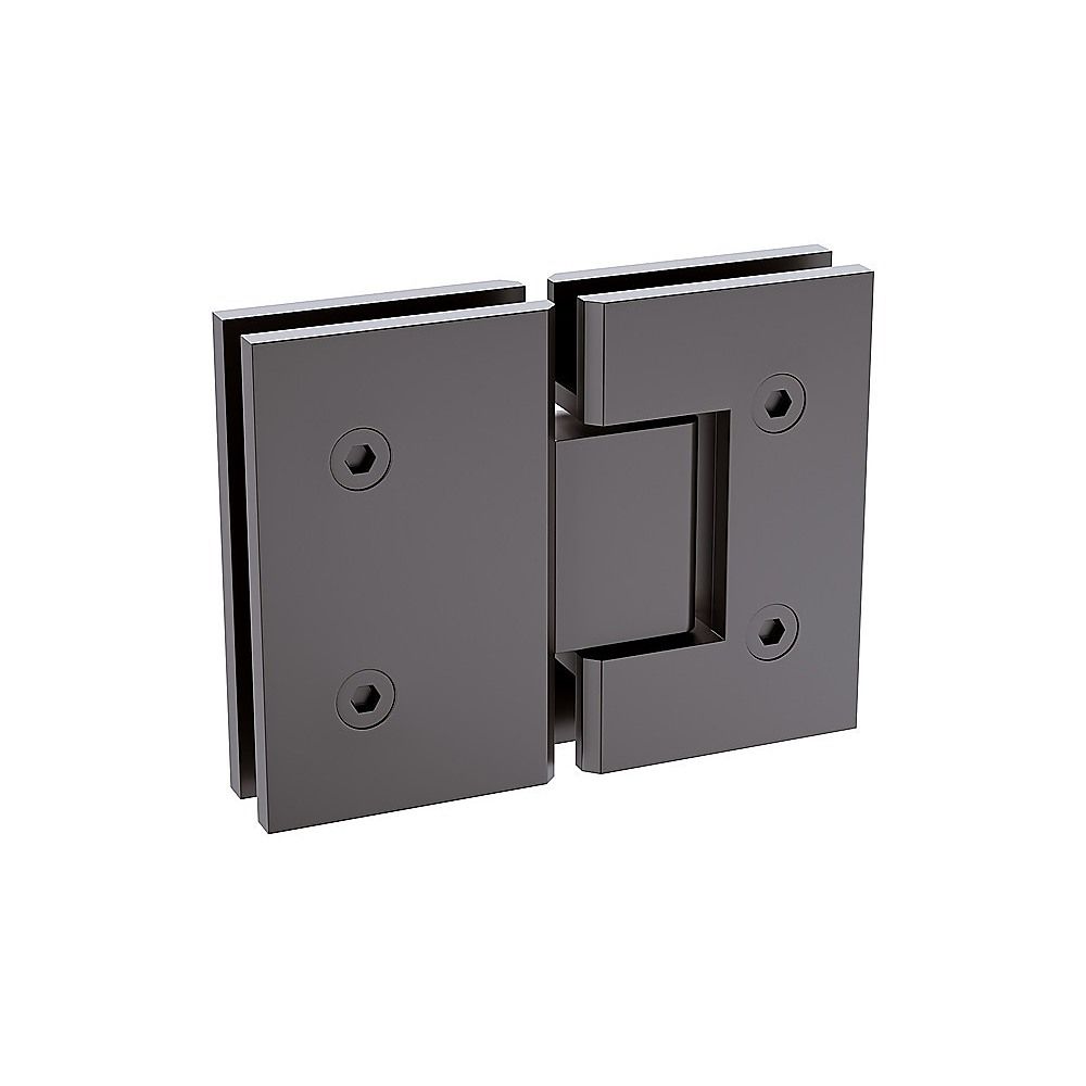 Frameless Gunmetal Corner Hinged Shower Screen with Wall Channel & Brass Hinges – 90 × 90 cm, Square Double-Pull Handle — product image 11 of 15