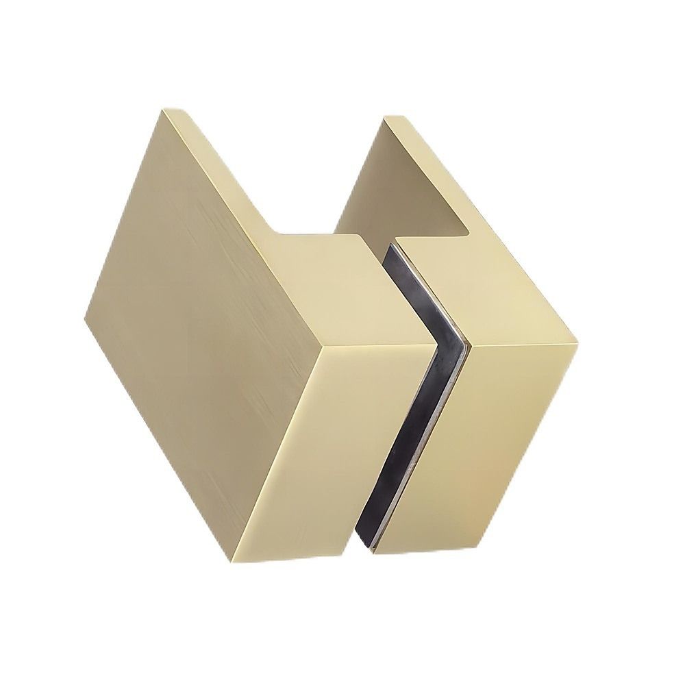 100 × 100 cm Double Door Corner Shower Screen – Gold U-Brackets, Brass Hinges & Square Double Pull Handle — product image 15 of 15