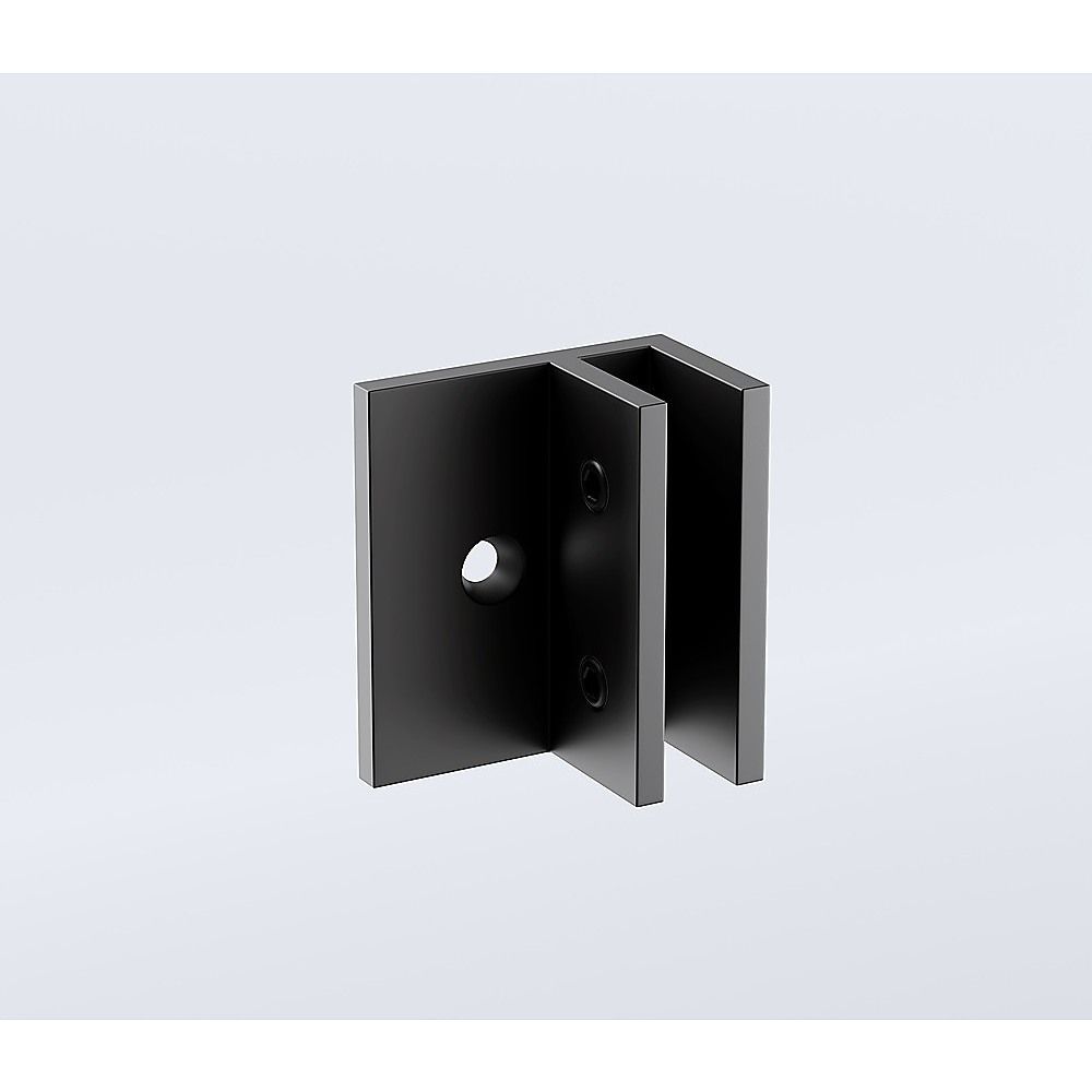 Frameless Black Double-Door Corner Shower Screen with F-Brackets & Brass Hinges – 90 × 110 cm, Square Double-Pull Handle — product image 6 of 15