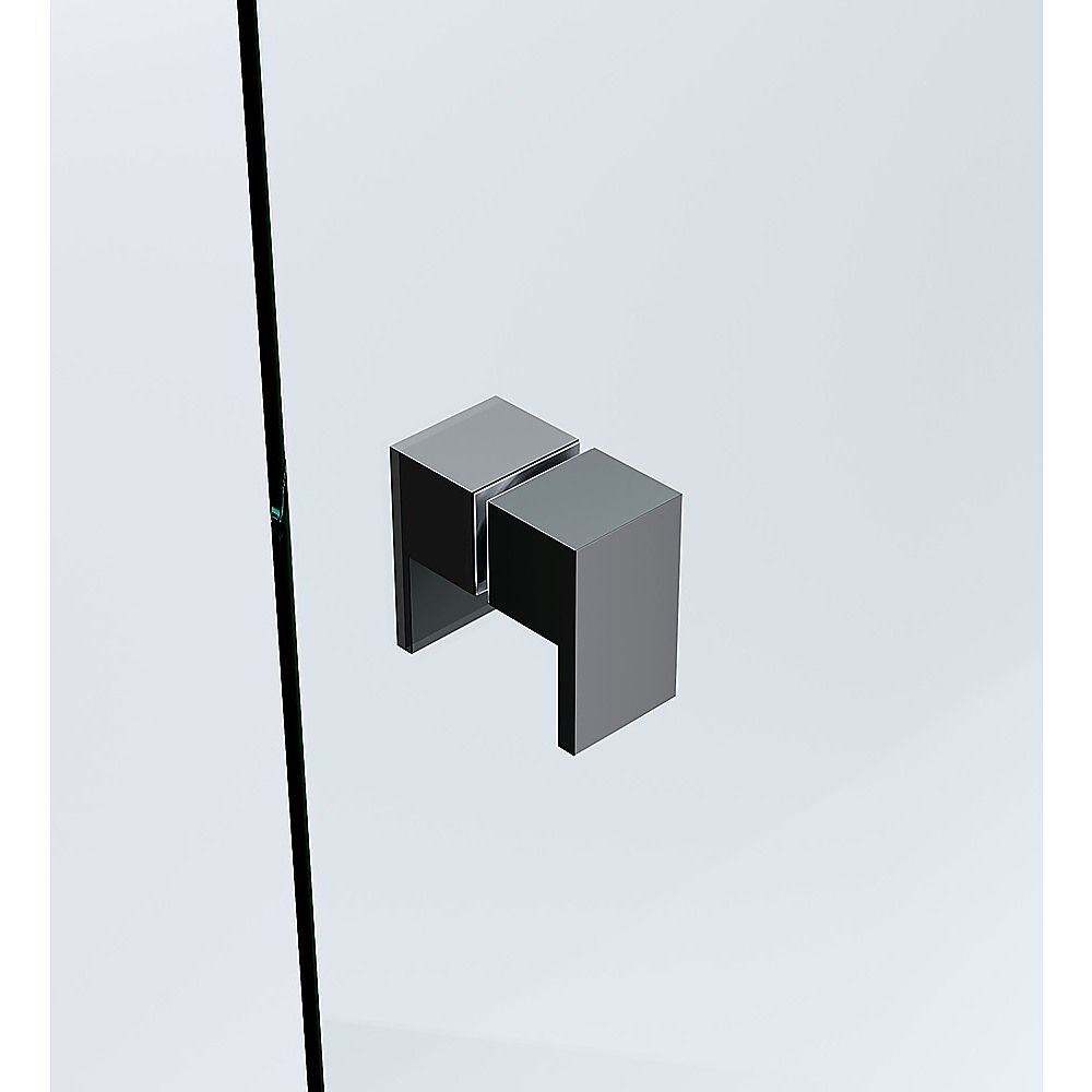 Frameless Black Double-Door Corner Shower Screen with F-Brackets & Brass Hinges – 90 × 110 cm, Square Double-Pull Handle — product image 14 of 15
