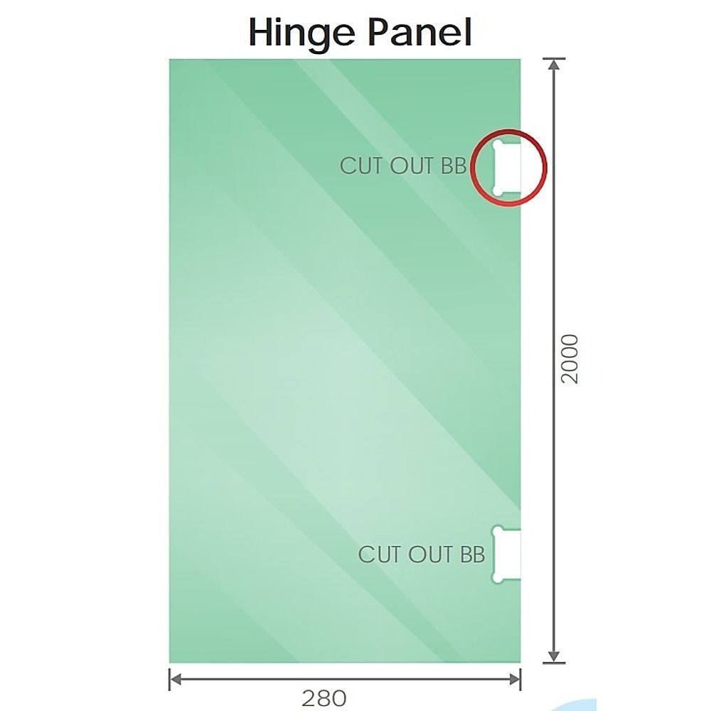90x110cm Double Door Corner Shower Screen with Nickel Brackets and Brass Hinges, Square double pull Handle - image 4