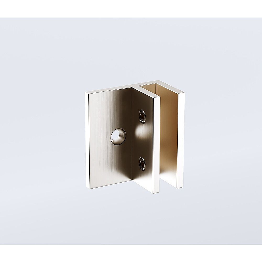 100x110cm Double Door Corner Shower Screen – Nickel F-Brackets, Brass Hinges & Square Double Pull Handle — product image 7 of 15