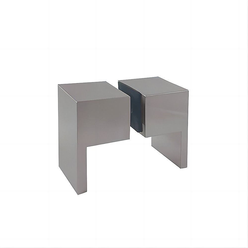 100x110cm Double Door Corner Shower Screen – Nickel F-Brackets, Brass Hinges & Square Double Pull Handle — product image 15 of 15