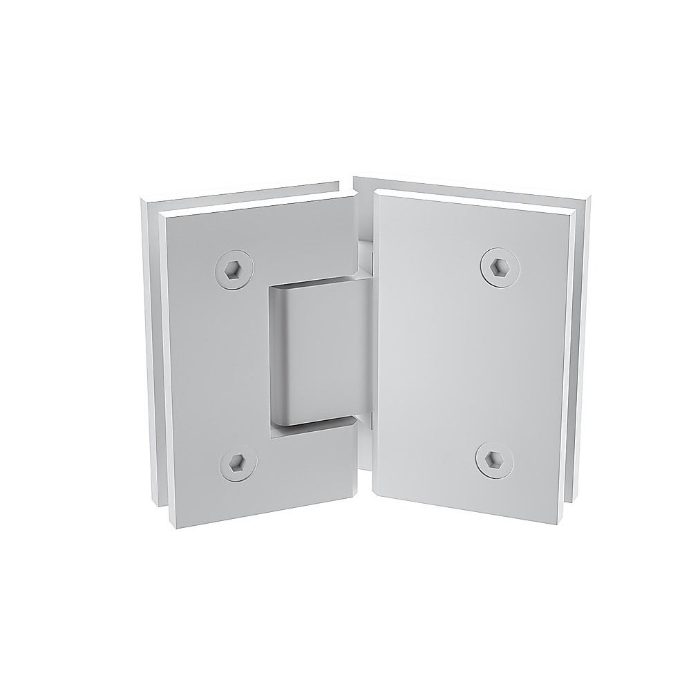 Frameless White Diamond Shower Screen with F-Brackets & Stainless Steel Hinges – 90 cm, Square Double-Pull Handle — product image 5 of 15