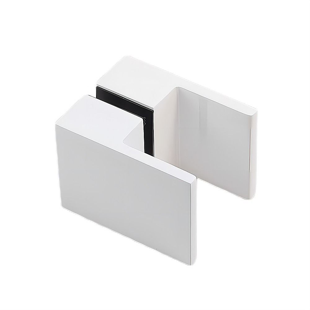 Frameless White Diamond Shower Screen with F-Brackets & Stainless Steel Hinges – 90 cm, Square Double-Pull Handle — product image 11 of 15