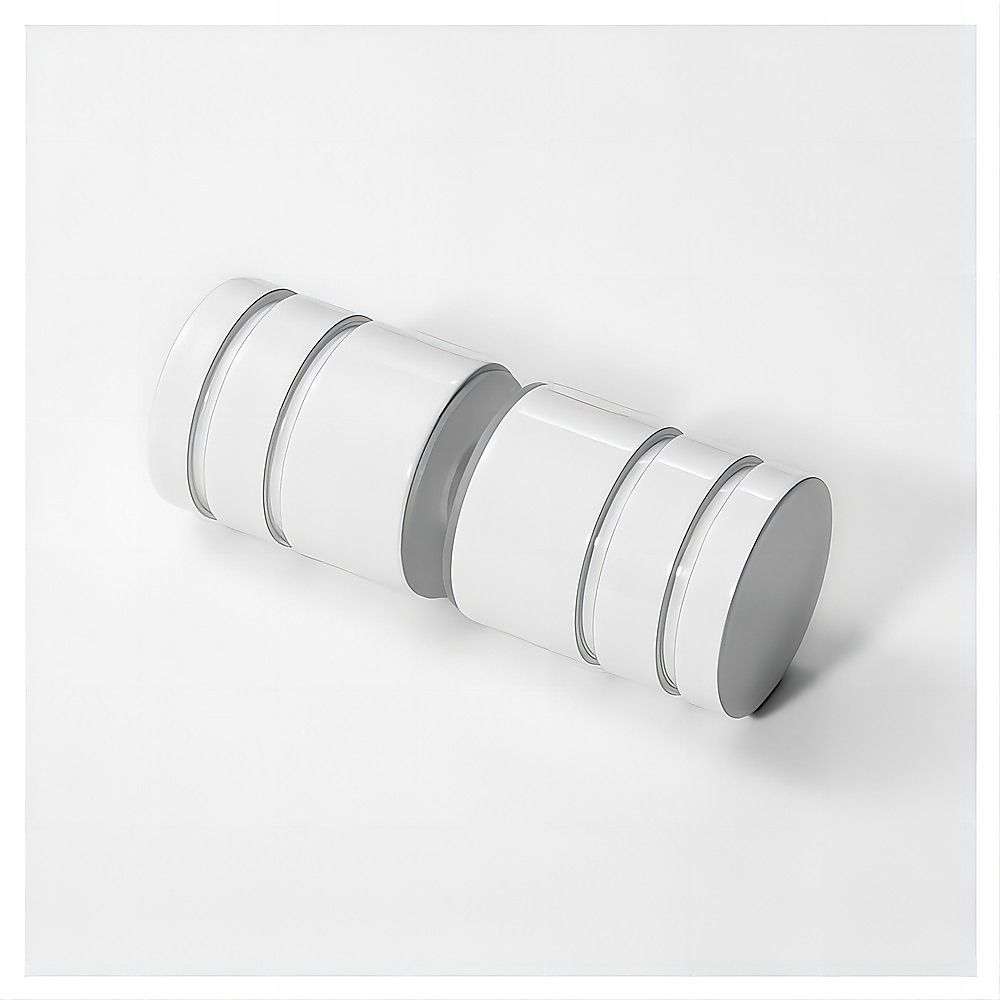 100cm Frameless Diamond Shower Screen – White U-Brackets with SS Hinges & Round Knob Handle — product image 8 of 15