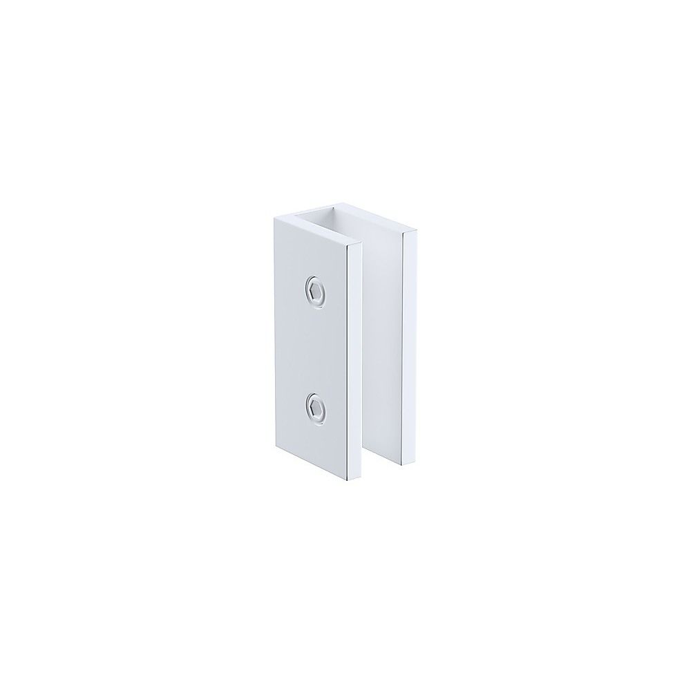 100cm Frameless Diamond Shower Screen – White U-Brackets with SS Hinges & Round Knob Handle — product image 14 of 15