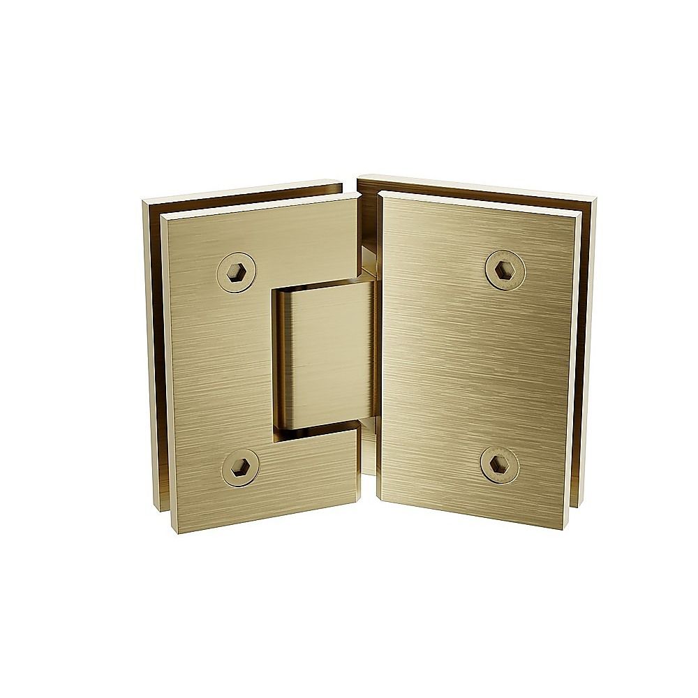 Frameless Gold Diamond Shower Screen with U-Brackets & Brass Hinges – 90 cm, Square Double-Pull Handle — product image 7 of 15