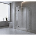 90 cm Frameless Diamond Shower Screen – Gunmetal F-Brackets, Brass Hinges & Square Double Pull Handle — product image 1 of 15