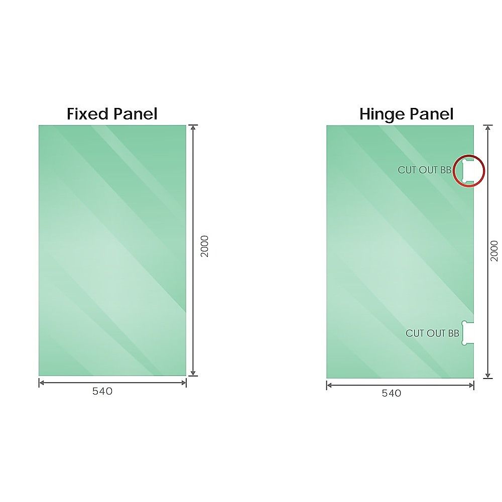 Frameless Gold Diamond Shower Screen with U-Brackets & Brass Hinges – 100 cm, Round Knob Handle — product image 3 of 15