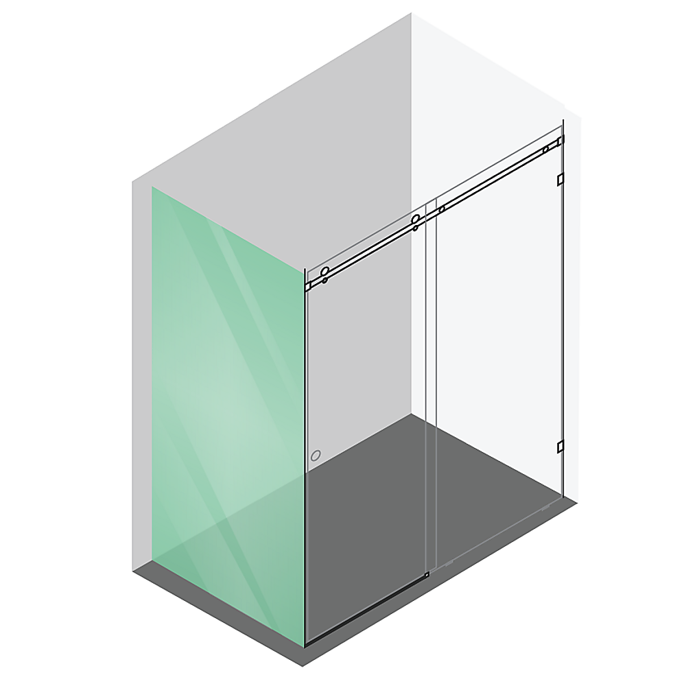 140 × 90 cm Frameless Glass Sliding Corner Shower Screen – Gunmetal Rail & Wall Channel — product image 3 of 13