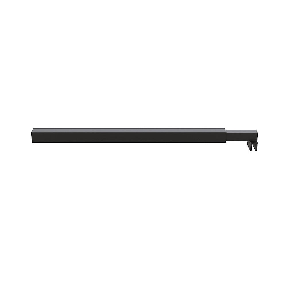 120 cm Reeded Glass Shower Screen with Black Wall Channel and Square Pole — product image 9 of 10