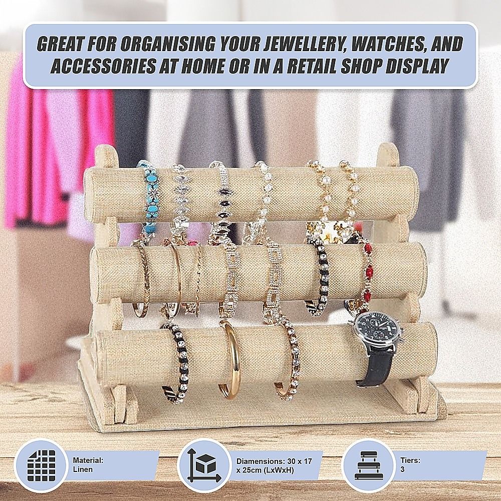 3-Tier Triple Bar Jewellery Display Rack