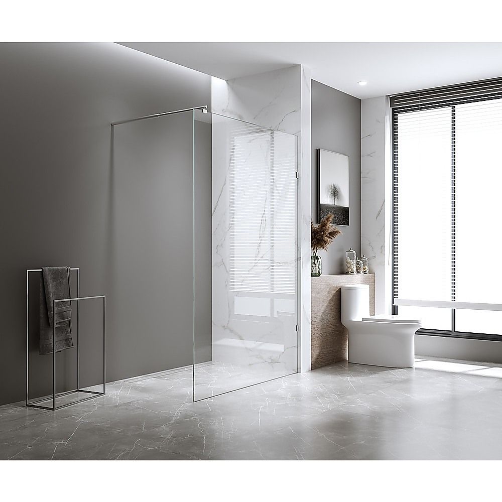 Fixed Glass Shower Screen with Gold F-Brackets & Floor F-Bracket – 80 × 200 cm — product image 3 of 9