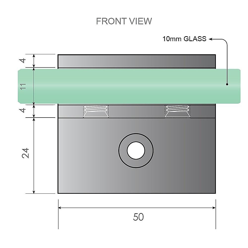 Fixed Glass Shower Screen with Gold F-Brackets & Floor F-Bracket – 80 × 200 cm — product image 8 of 9