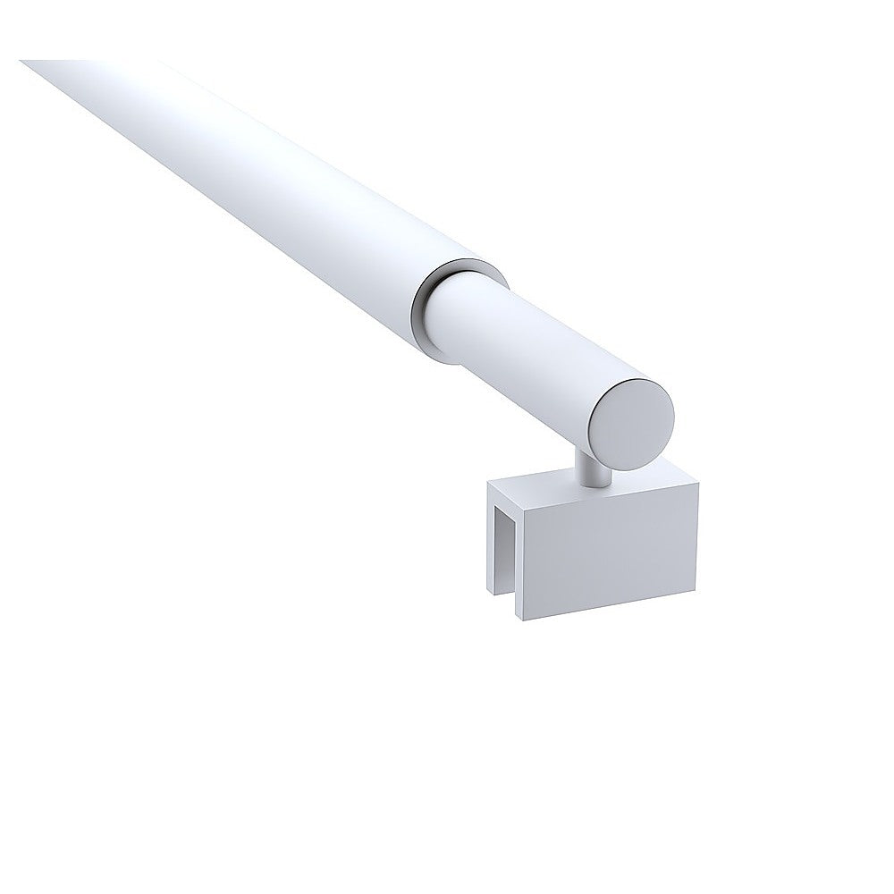 Fixed Glass Shower Screen with White Wall Channel & Round Stabilising Pole – 100 × 210 cm — product image 9 of 11